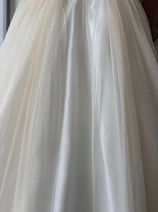 Vestido comunión niña beige/blanco