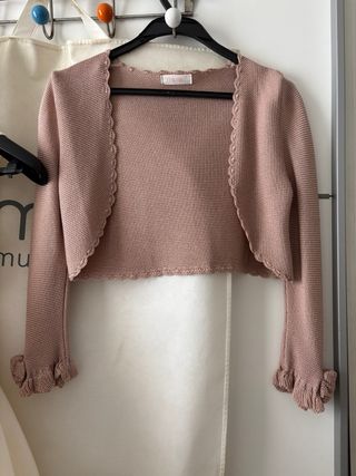 Chaqueta niña comunión rosa