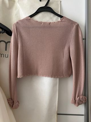 Chaqueta niña comunión rosa