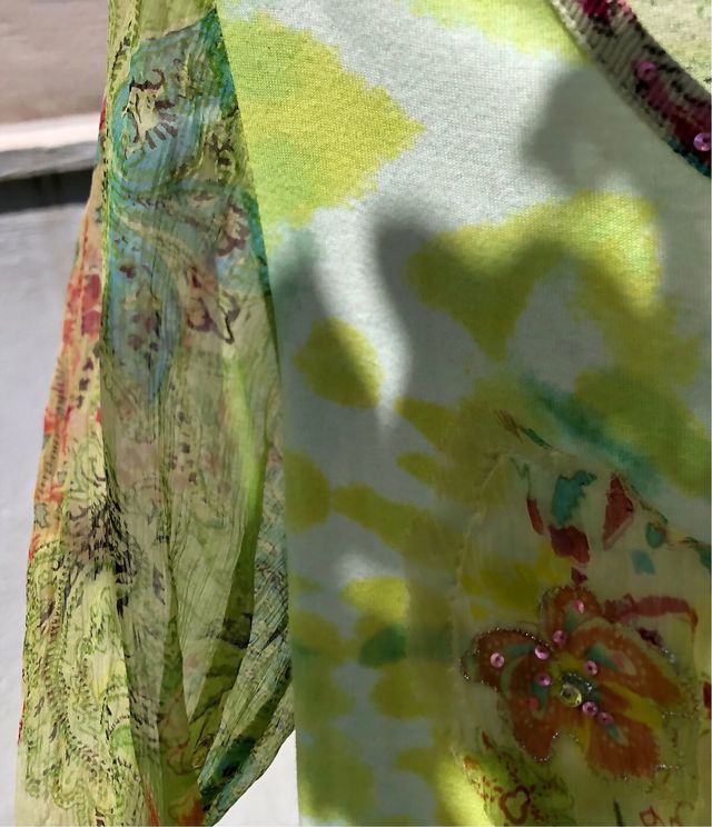 René Derhy camiseta manga transparente