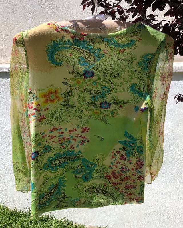 René Derhy camiseta manga transparente