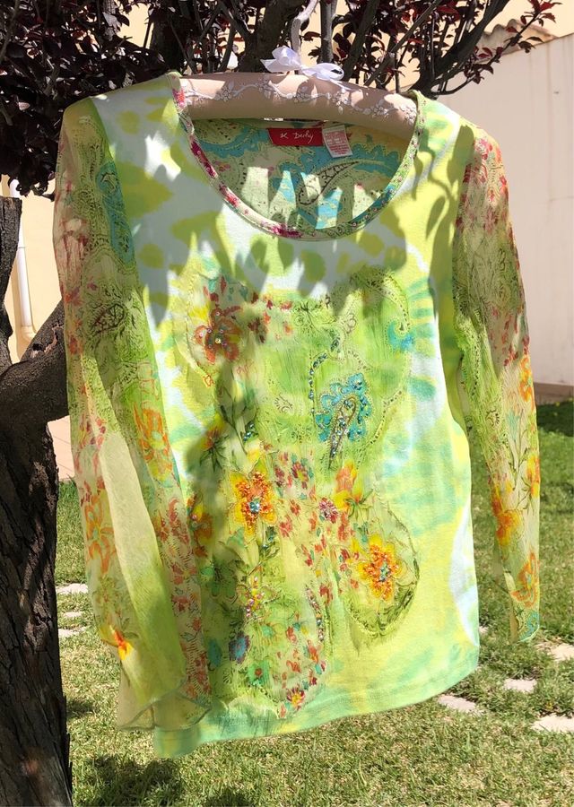 René Derhy camiseta manga transparente