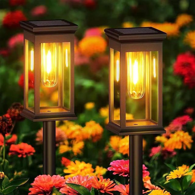 2 Luces Solares Exterior Jardin Impermeables