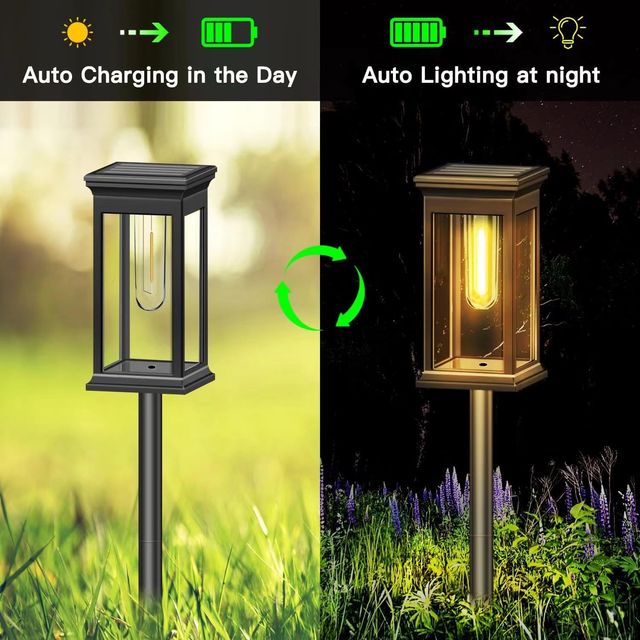 2 Luces Solares Exterior Jardin Impermeables