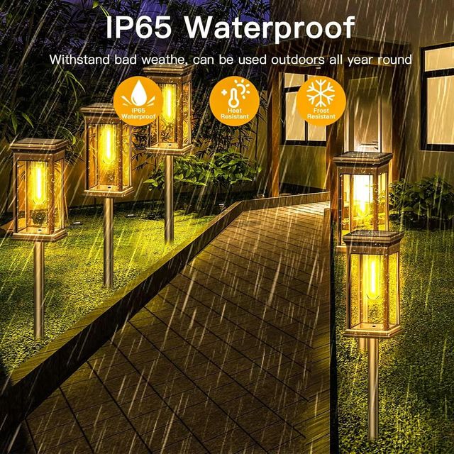 2 Luces Solares Exterior Jardin Impermeables