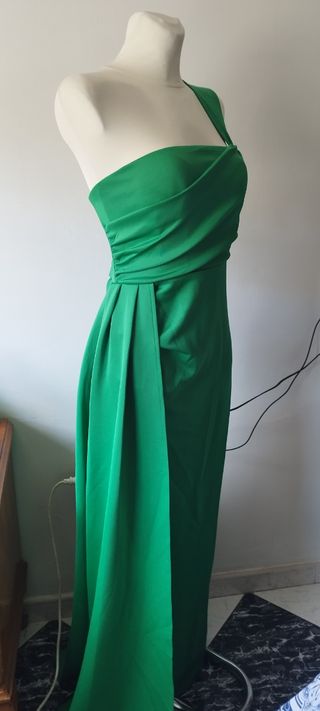 Vestido largo verde esmeralda