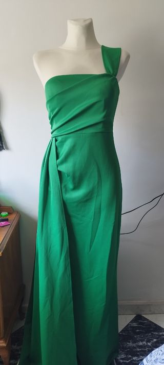 Vestido largo verde esmeralda