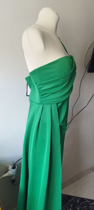 Vestido largo verde esmeralda