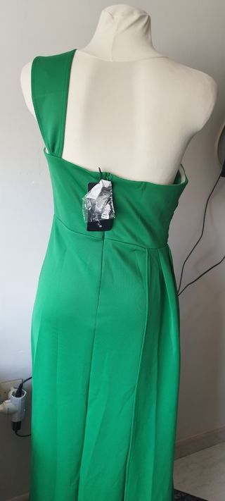 Vestido largo verde esmeralda