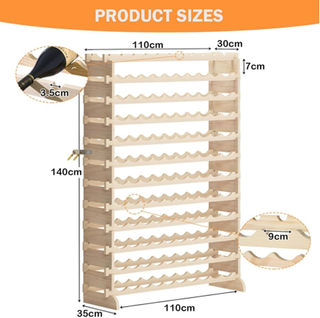 Cantinetta Portavino in Legno con 120 Scomparti Po