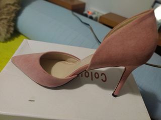 Sandalias tacón rosa mujer nuevas