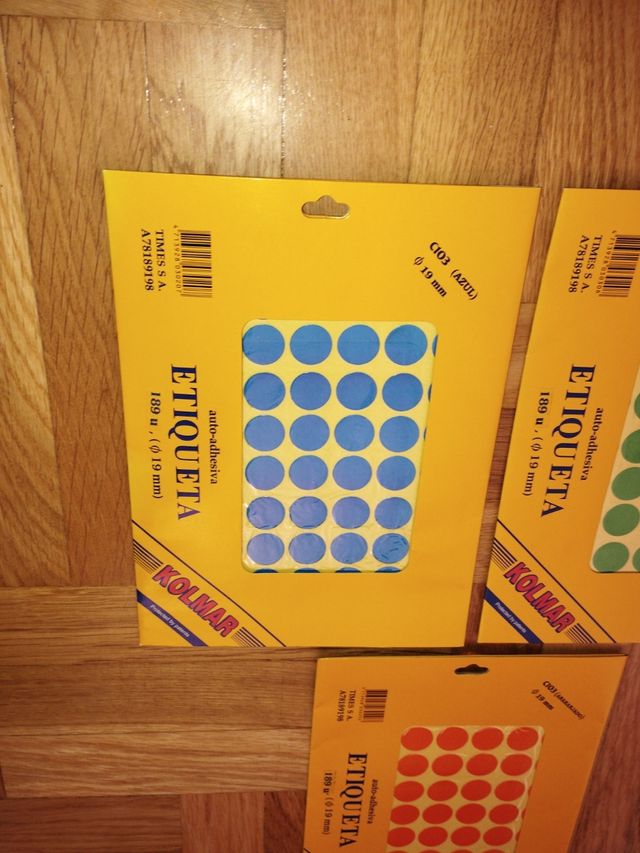 Gomets Colores (3 unidades de cada color)