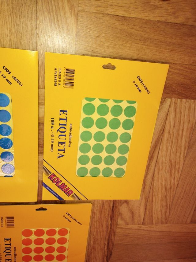 Gomets Colores (3 unidades de cada color)