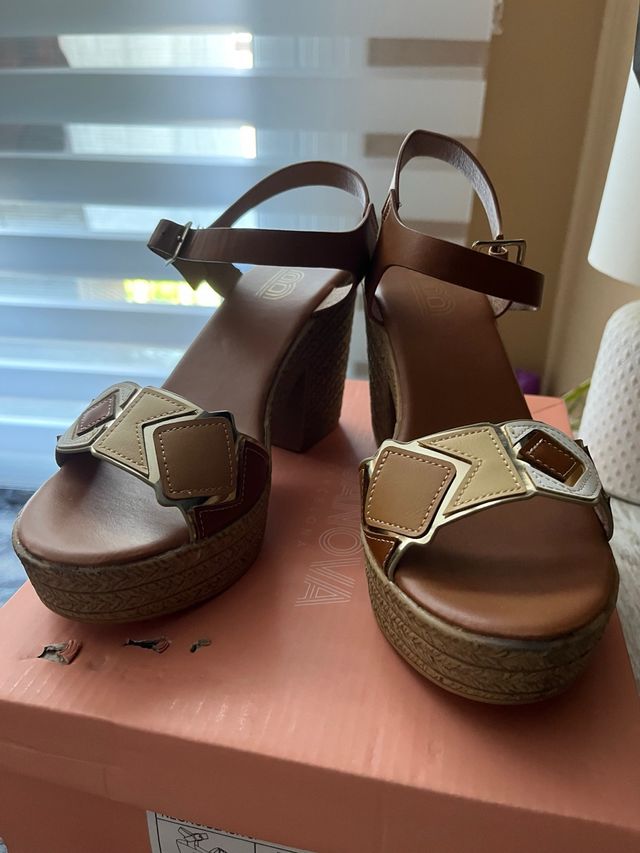 Zapatos tacon mujer marrón talla 37