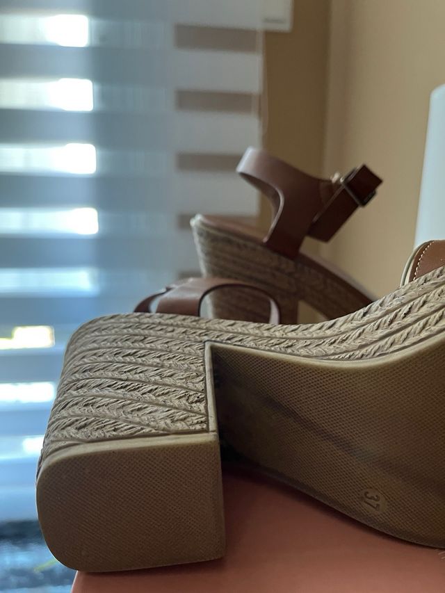 Zapatos tacon mujer marrón talla 37