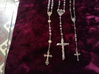 Rosari antichi: collana in argento e nero