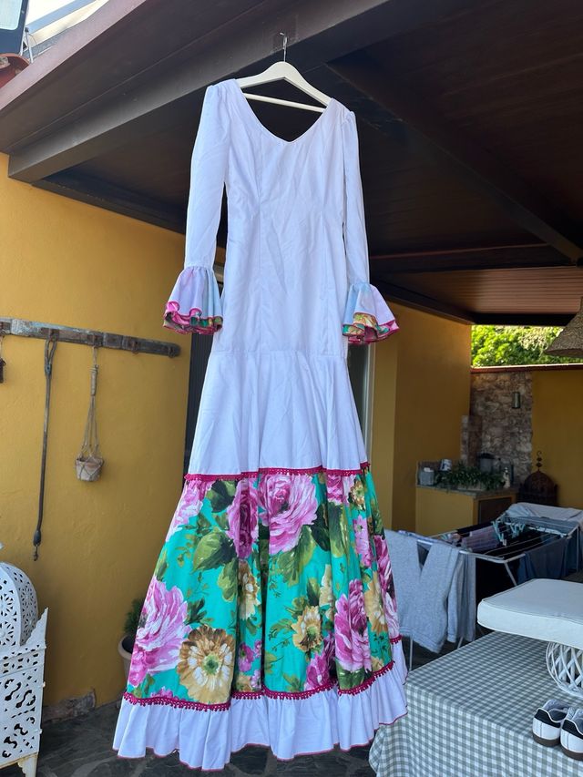 Vestido Flamenca Blanco - Talla 32