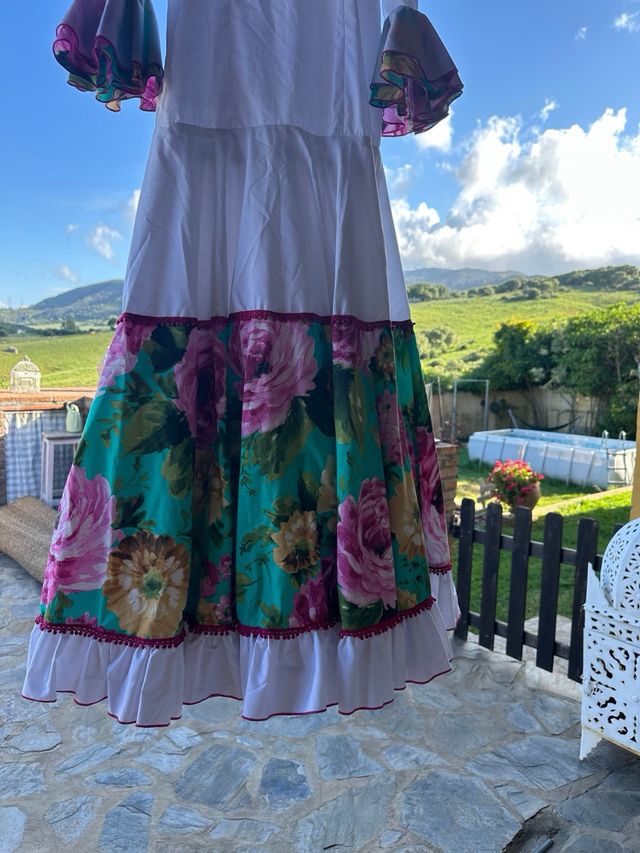 Vestido Flamenca Blanco - Talla 32