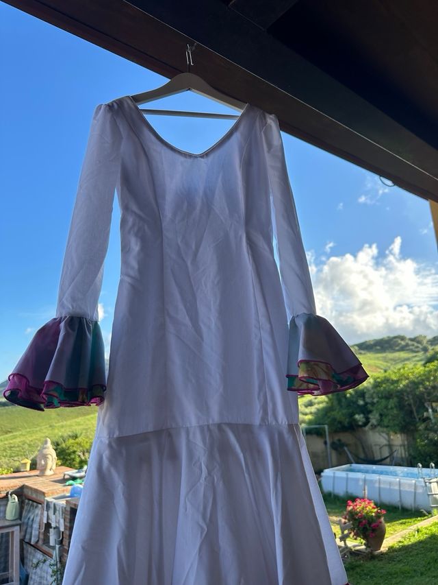 Vestido Flamenca Blanco - Talla 32