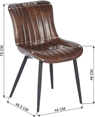 Set 2 Sedie per Sala da Pranzo con Piedi in Acciai