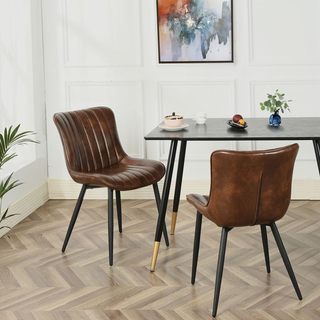 Set 2 Sedie per Sala da Pranzo con Piedi in Acciai