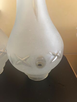 2 tulipas cristal opalinas vintage