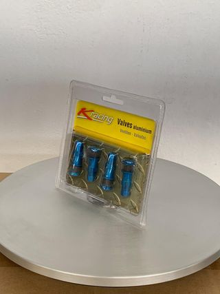 Juego valvulas de aluminio azules