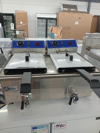 Freidora eléctrica sobremesa de 10+10lts.
