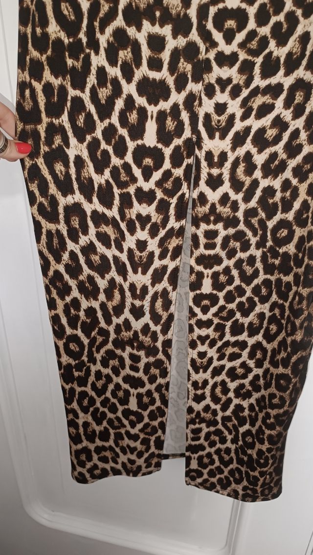 Vestido animal print largo