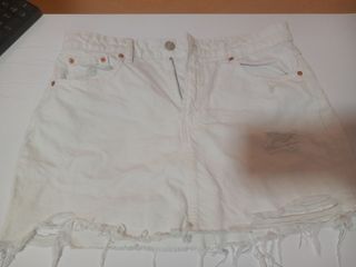 Falda vaquera blanca 40