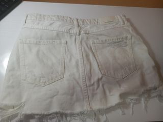 Falda vaquera blanca 40
