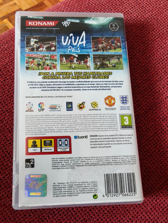 Pro Evolution soccer 2012 y 2013 para psp 
