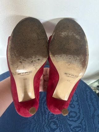 Sandali ETRO velluto rosso strass