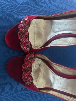Sandali ETRO velluto rosso strass
