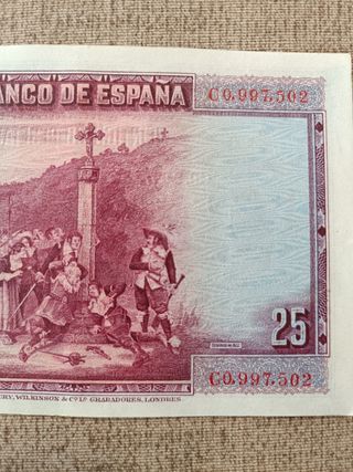 Billete 25 Pesetas España 1928