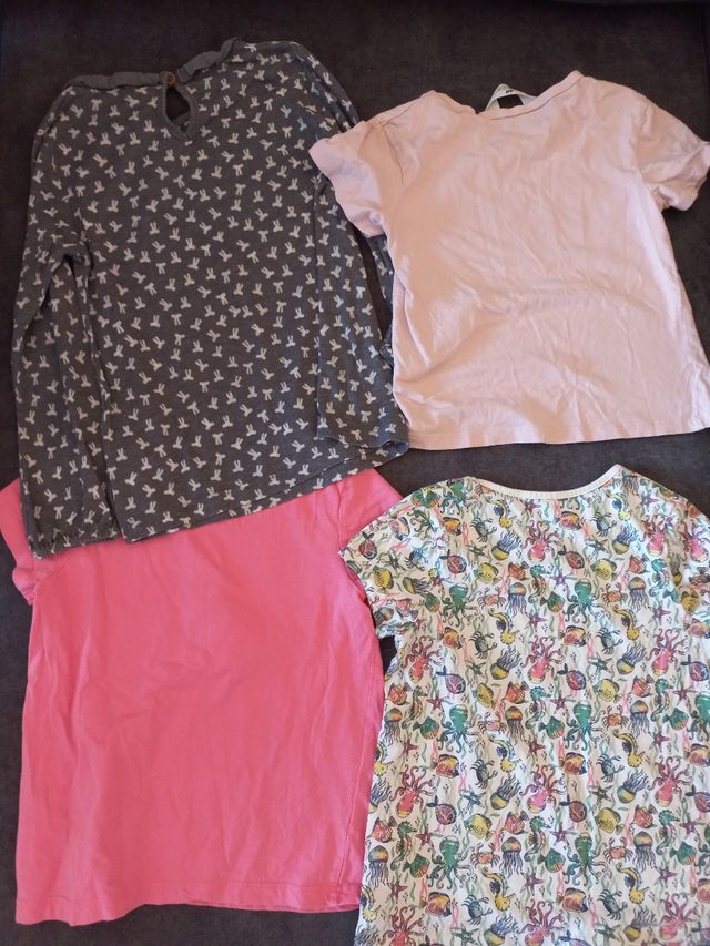 4 Camisetas niña 4-5 años