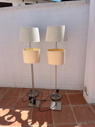 4 Lámparas pie salón - beige/plata