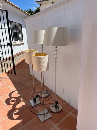 4 Lámparas pie salón - beige/plata