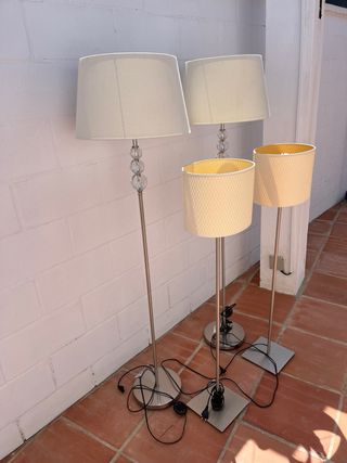 4 Lámparas pie salón - beige/plata