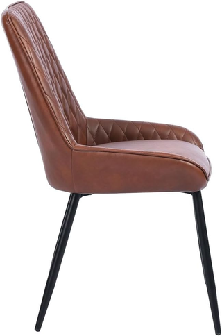 Set 2 Sedie per Sala da Pranzo in Ecopelle e Piedi