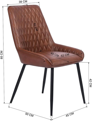 Set 2 Sedie per Sala da Pranzo in Ecopelle e Piedi