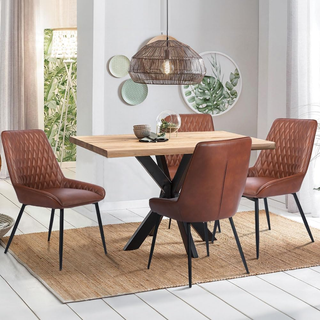 Set 2 Sedie per Sala da Pranzo in Ecopelle e Piedi