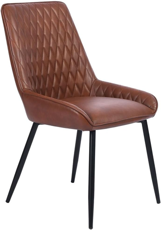 Set 2 Sedie per Sala da Pranzo in Ecopelle e Piedi