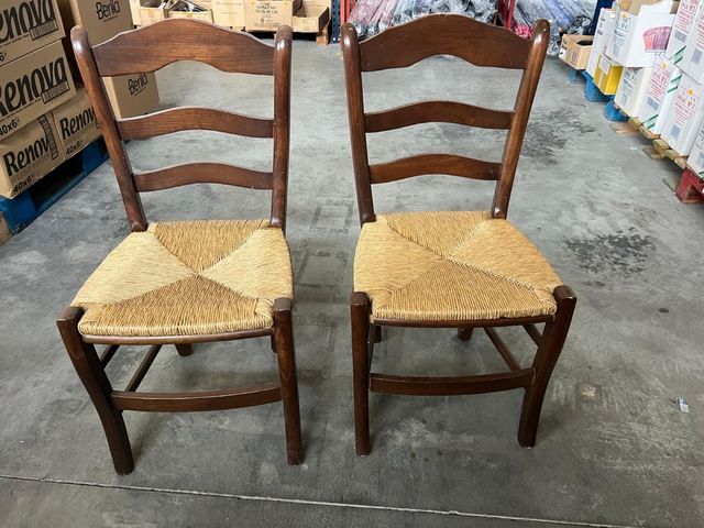 4 Sillas Madera Mimbre