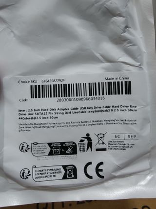 Adaptado externo SATA 2'5" NUEVO 
