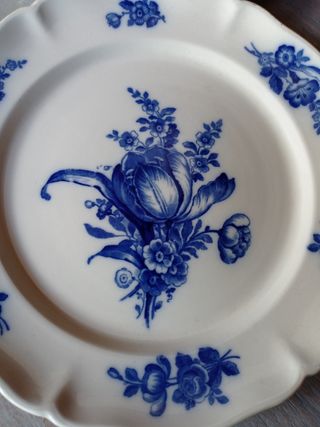 Piatti antichi blu e bianchi