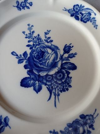Piatti antichi blu e bianchi