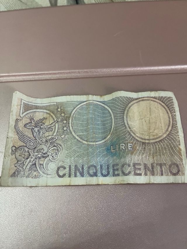 500 lire di carta 14/2/19742/4/1979.