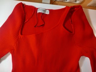 Camiseta Roja S de Stradivarius 
