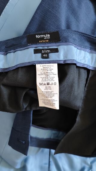Traje azul marino Corte Inglés 